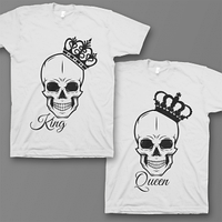 Парні футболки з принтом "Черепа з коронами" Push IT