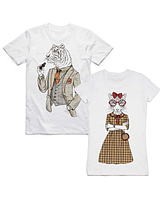 Парні футболки з принтом "Retro Chic" Push IT