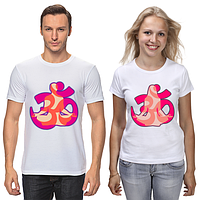 Парні футболки з принтом "Парна йога з Ом" Push IT