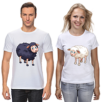 Парні футболки з принтом "Овечки" Push IT