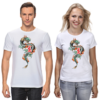 Парні футболки з принтом "Драйони" Push IT