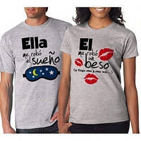 Парні футболки Push IT з принтом "Ella, El"