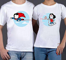 Парні футболки Push IT з принтом "Супермени"