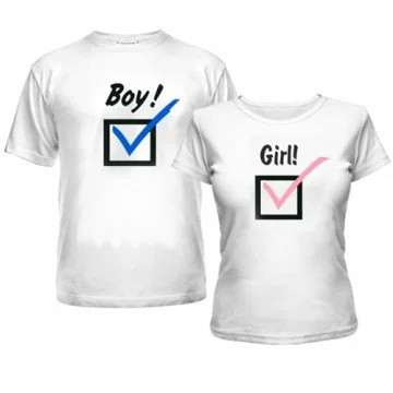 Парні футболки з принтом "Boy! Girl!" Push IT