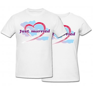 Парні футболки з принтом "Just Married" Push IT