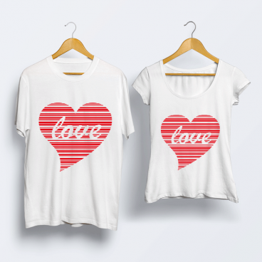 Парні футболки з принтом "Серця: Love" Push IT