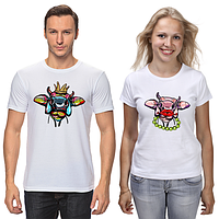 Парні футболки з принтом "Бичок Люк і Корова Лу" Push IT