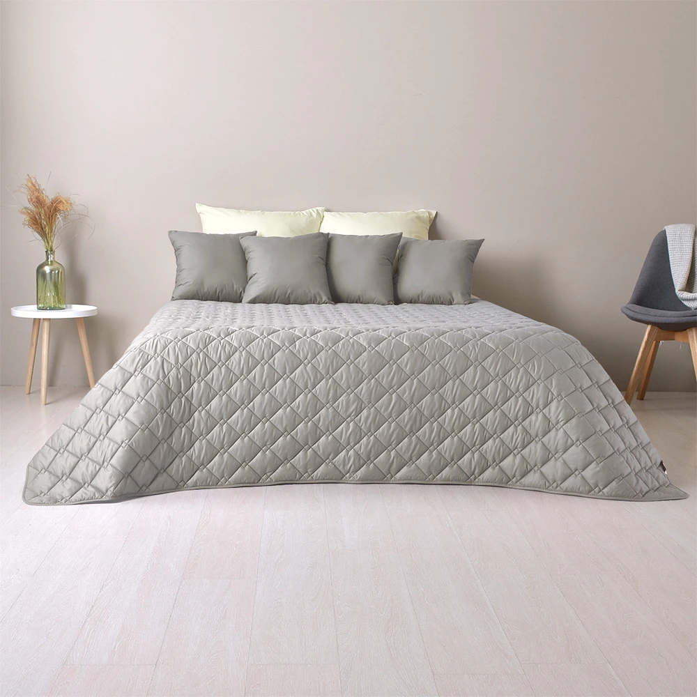 Покривало IDEIA - Стиль Cube двостороннє сірий/бежевий 180*210, фото 1