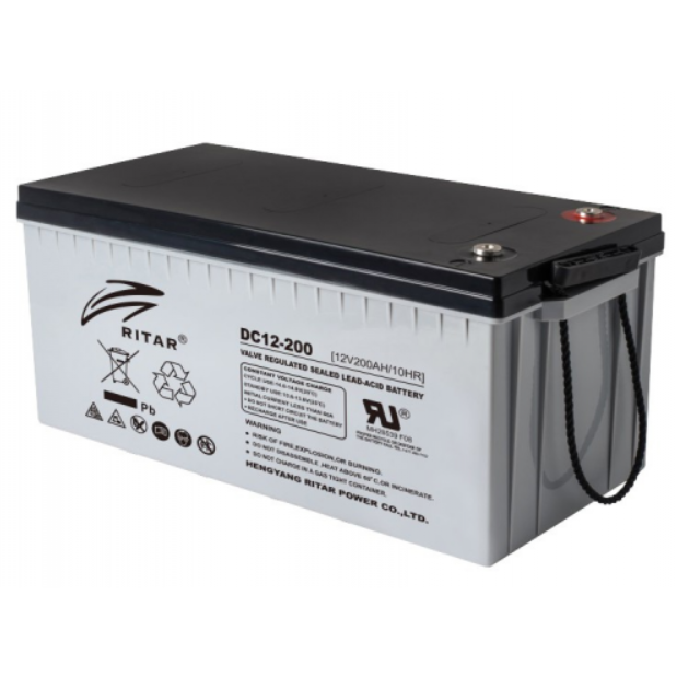 Акумулятор CARBON RITAR DC12-200C Black Case 12 V 200 Ah (522х219х224) Q1 АКБ карбоновий