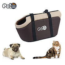 Сумка-переноска для кота Pet Fang (L) Коричнева сумка для собаки, м'яка сумка для перенесення тварин