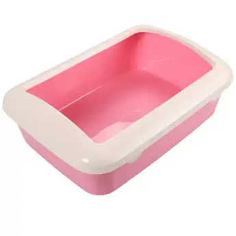Туалет под наполнитель AnimAll с бортиком, 41х30х14 см, розовый