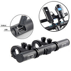 Розширювач керма велосипеда 818 + Power Bank + Type-C + 2x18650 алюмінієвий