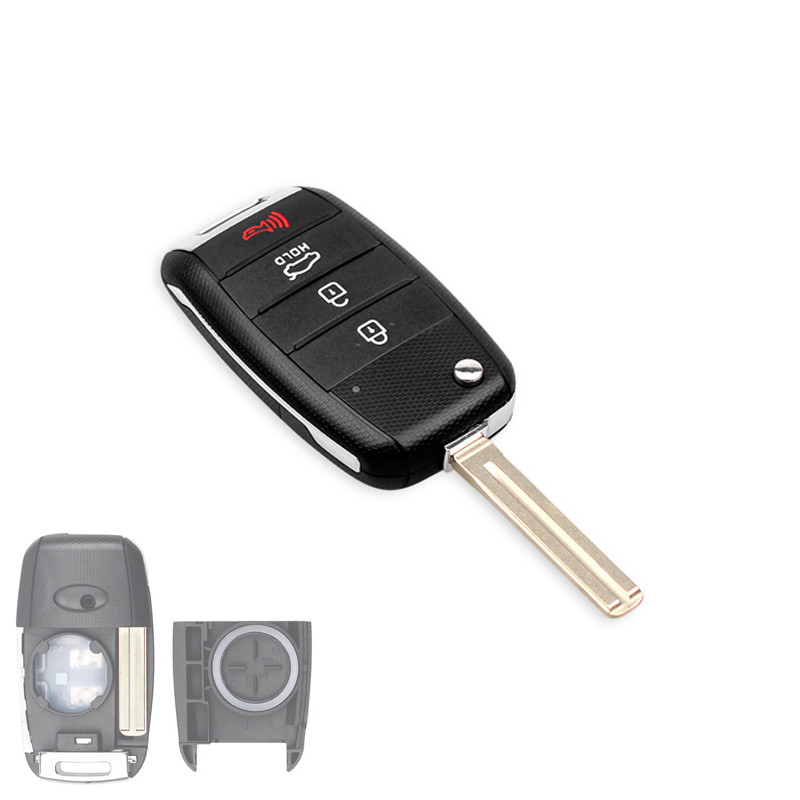 Викидний ключ, корпус під чіп, 4кн DKT0269, KIA, TOY40, фото 1