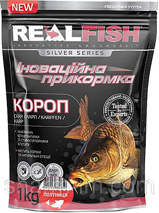 Прикормка RealFish Короп Полуниця 1000 г, фото 1