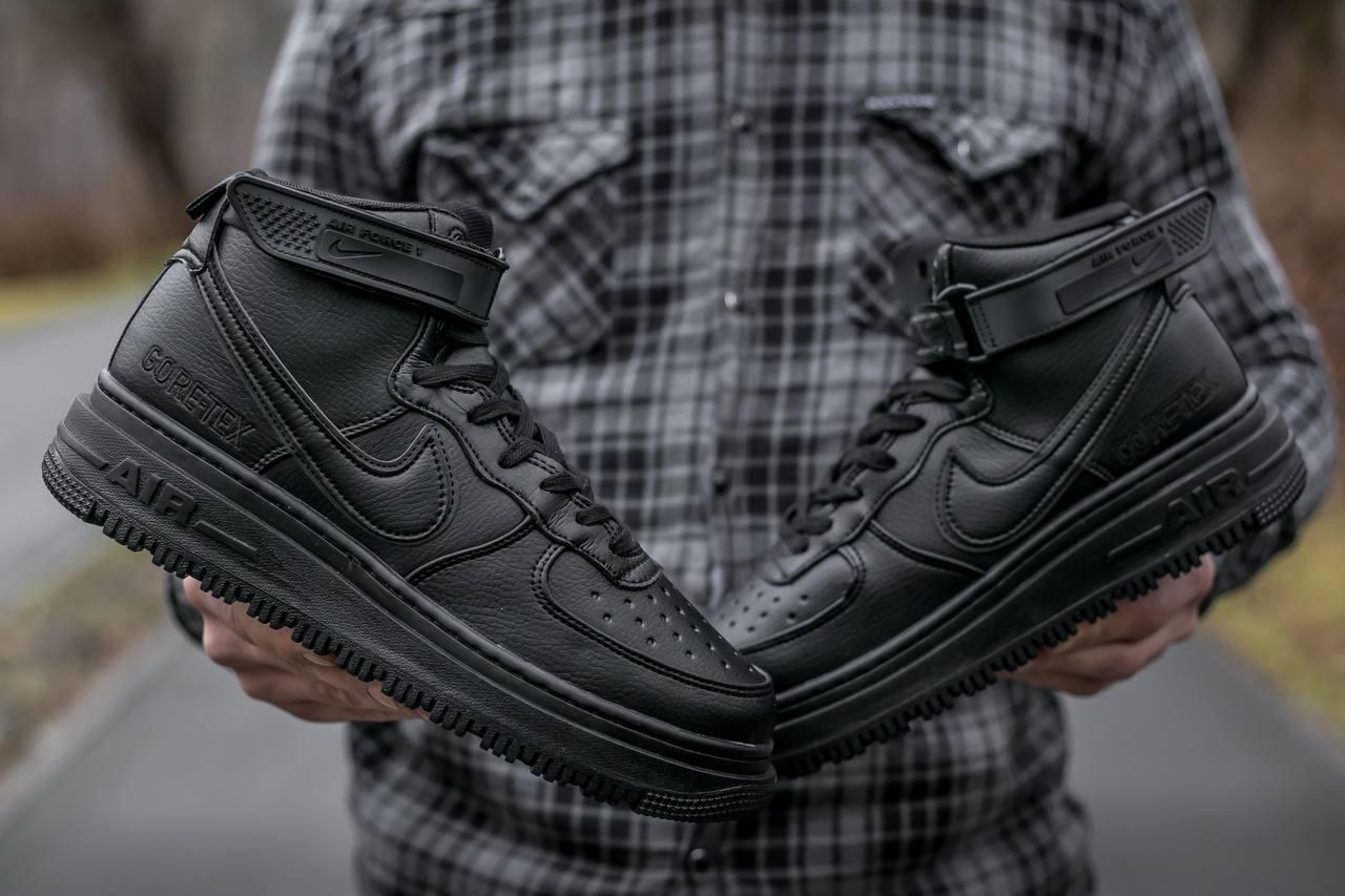 Кроссовки мужские черные Nike Air Force 1 Gore-Tex (07608)