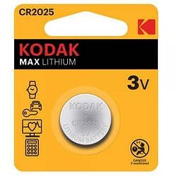 Батарейка літієва CR2025 Kodak, блістер, 5 шт. (цена за 1шт)