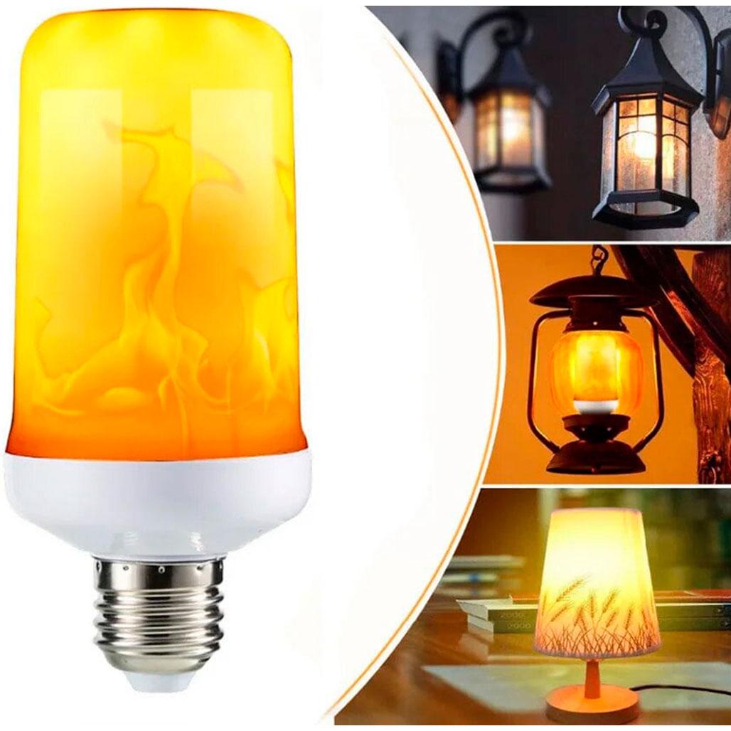 Лампа з ефектом полум'я вогню LED Flame Bulb А+ E27 / Лампочка полум'я