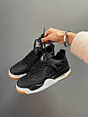 Кросівки чоловічі чорні Nike Air Jordan Retro 4 (07631), фото 2