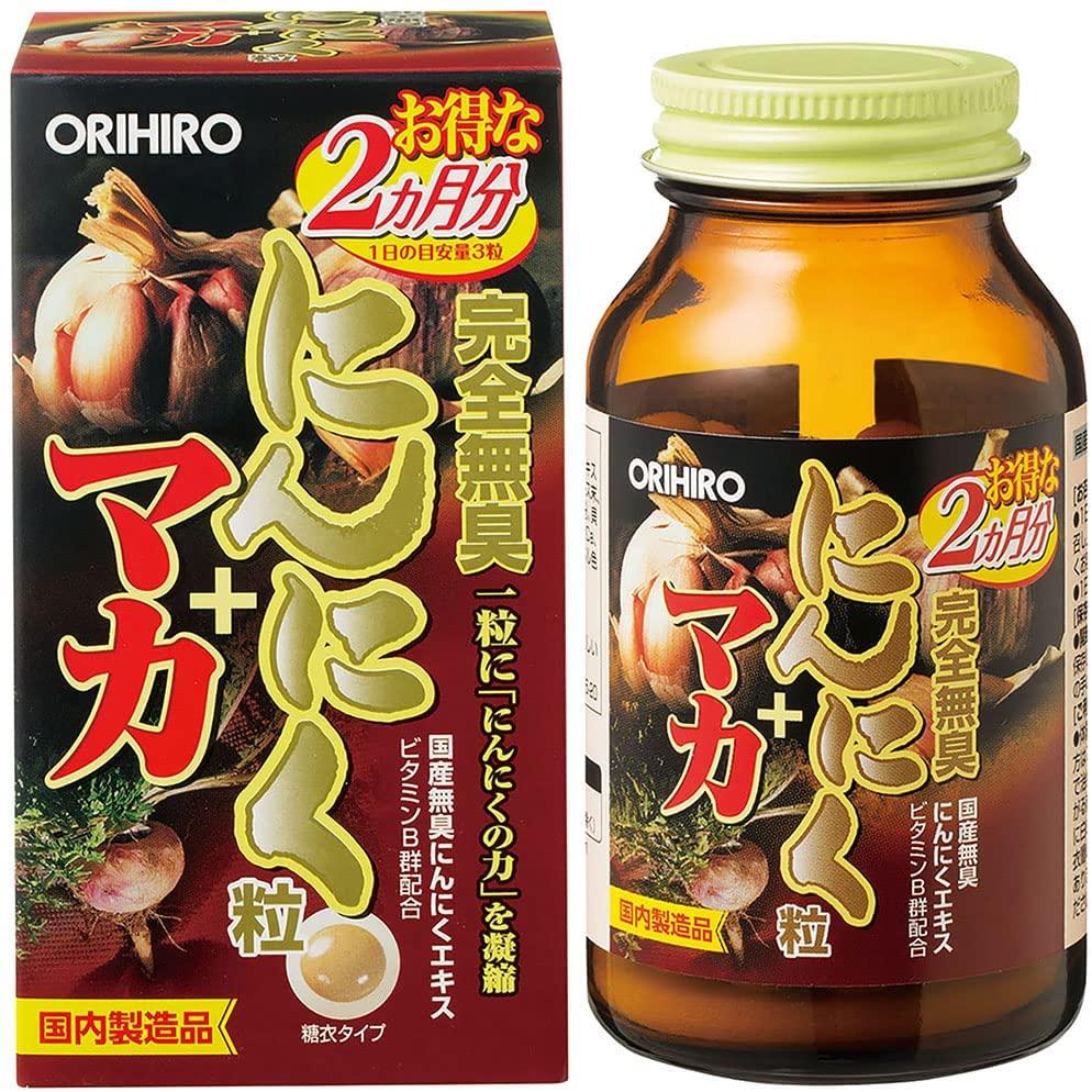 Orihiro Часник без запаху + мака, вітаміни A, D, B, C, E, 180 таблеток
