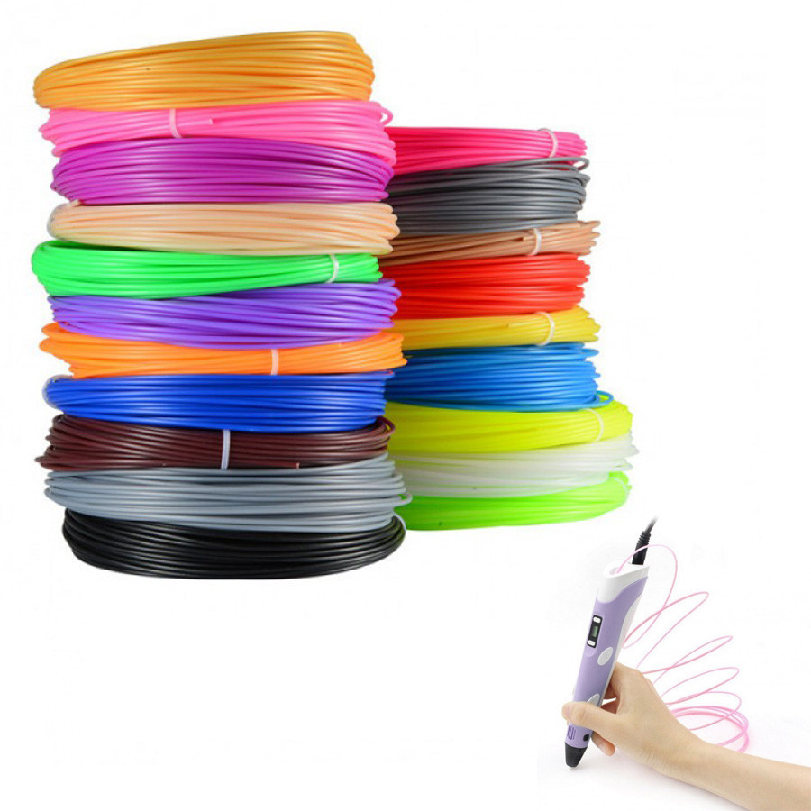 Набір пластику для 3D ручки 4 кольори (для малювання об'ємних моделей) 20 шт.