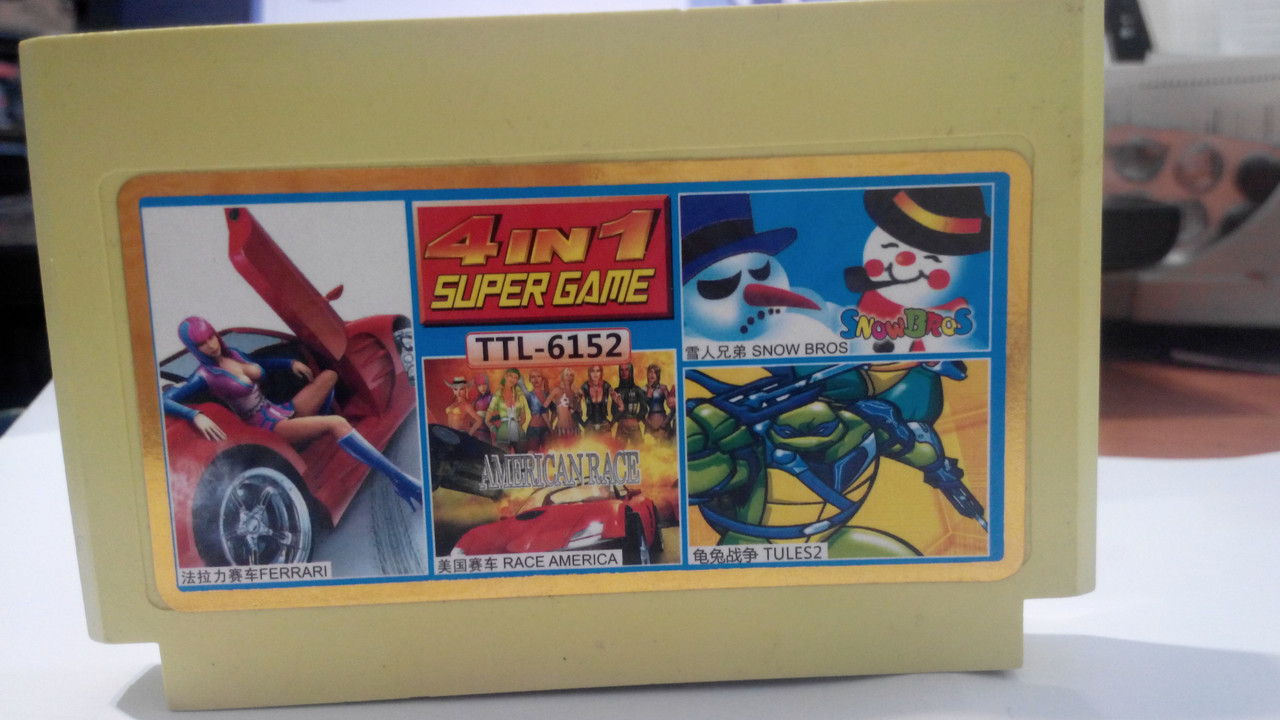 Игровой картридж, сборник игр на Dendy 4 в 1 TTL 6152 Ferrari / Race America / - фото 1 - id-p1597725412