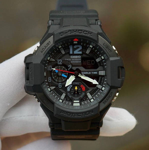 Casio GA 1100 1A1 G SHOCK Aviator Twin Sensor