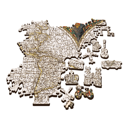 Пазл Wood Craft 1000 - Ancient World Map / Антическая Карта Мира, фото 2