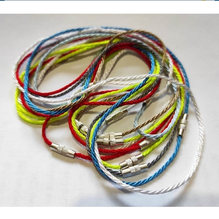 Мотузочки кольорові 40 см кручені на закрутках, 10 шт.