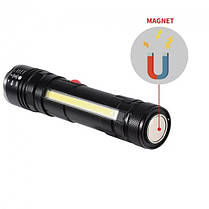 Ліхтар ручний BL-T6-26-T6+COB Li-Ion 18650 універсальний, магніт, зарядка USB, кліпса, бічне світло, фото 4