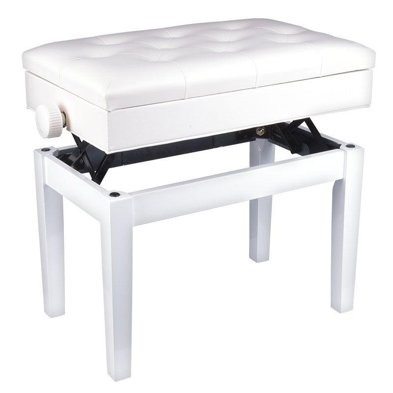 Банкетка / стілець для піаніста зі сховищем BANQUET 2 White