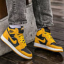 Кросівки чоловічі жовті Nike Air Jordan 1 High (07024), фото 7