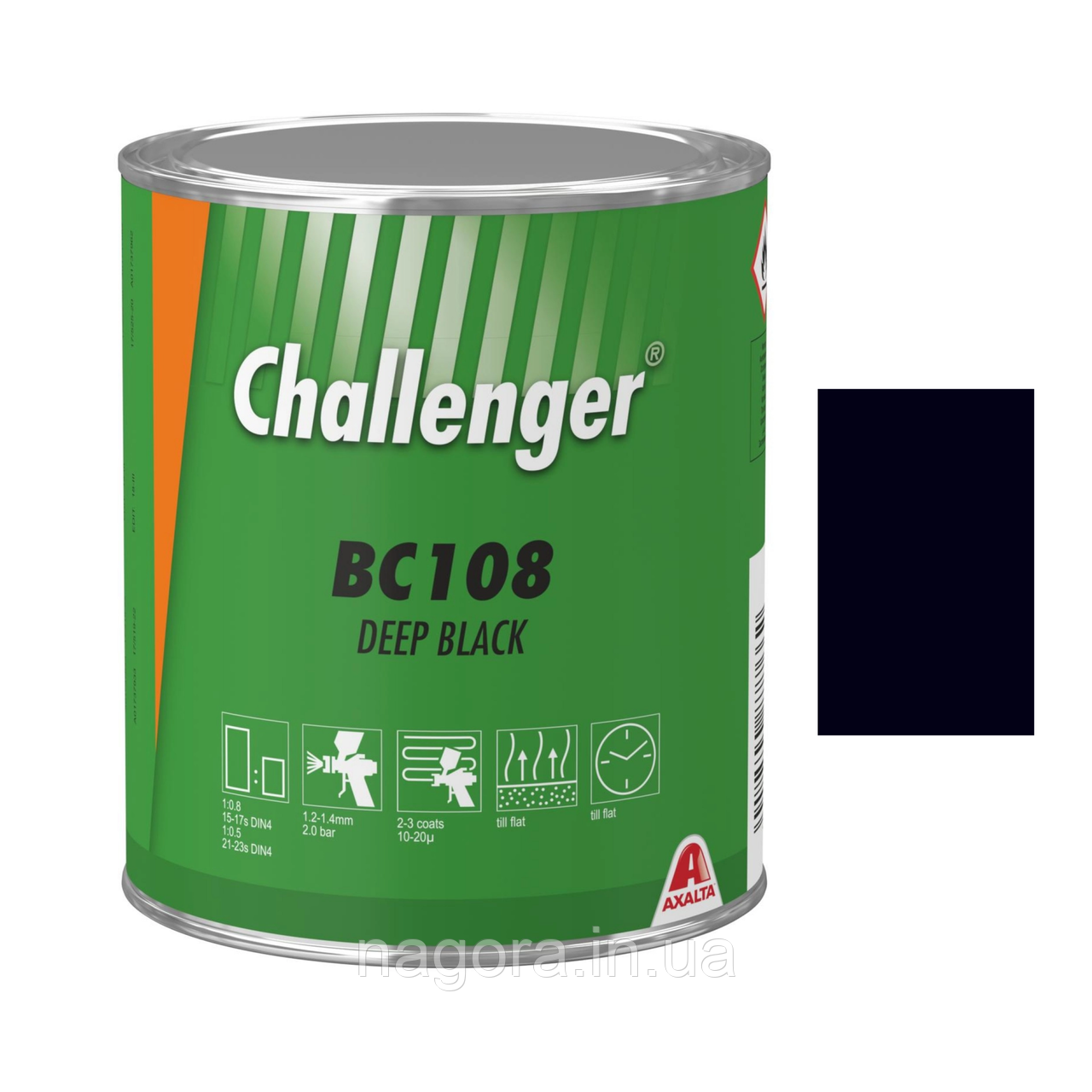 Базове покриття Challenger Basecoat BC 108 Deep Black (1л)