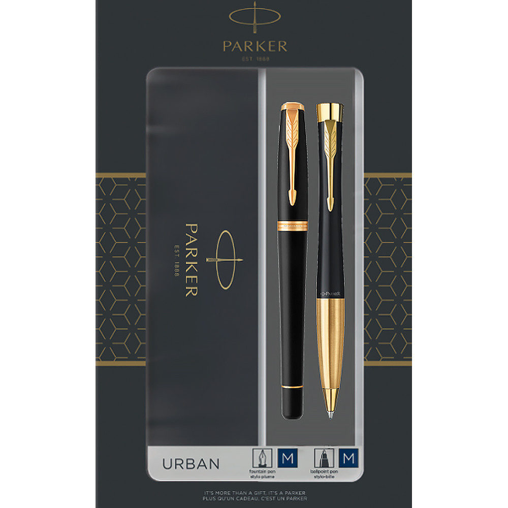 Набір ручок Parker URBAN 17 Muted Black GT FP+BP в подарунковій упаковці DUOSETS (30092b19)