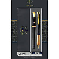 Набор ручек Parker URBAN 17 Muted Black GT FP+BP в подарочной упаковке DUOSETS (30092b19)