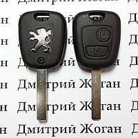 Автоключ для PEUGEOT 107 (Пежо), 2 кнопки, чип ID46, PCF 7961, 433 Mhz, лезвие VA2