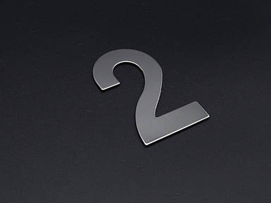Номерки металеві цифри для дверей 8 см самоклейна цифра 2 з неіржавкої сталі