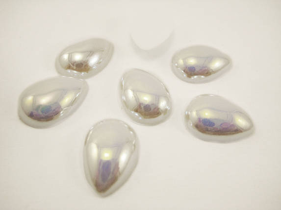 Напівнамистина 13*18 мм "Крапля" кольору "білі перли" без отворів декоративна для декору, рукоділля, хобі, фото 2