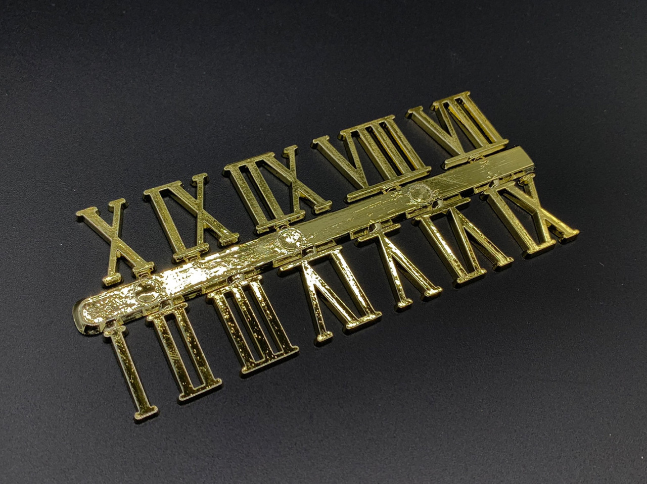 Римські цифри для самостійного виготовлення настінного годинника в золотому кольорі висотою 23 мм
