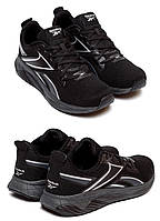 Мужские кроссовки сетка Reebok (Рибок) Black, мужские туфли текстильные, кеды черные, Мужская обувь