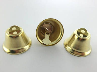 Золоті дзвіночок для декорування сувенірів та одягу металеві розміром 35 мм