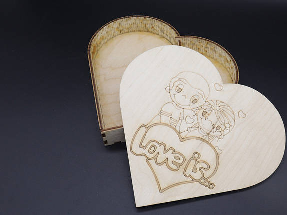 Скринька-заготовка з фанери. Love is... 22х20х3,5см, фото 2