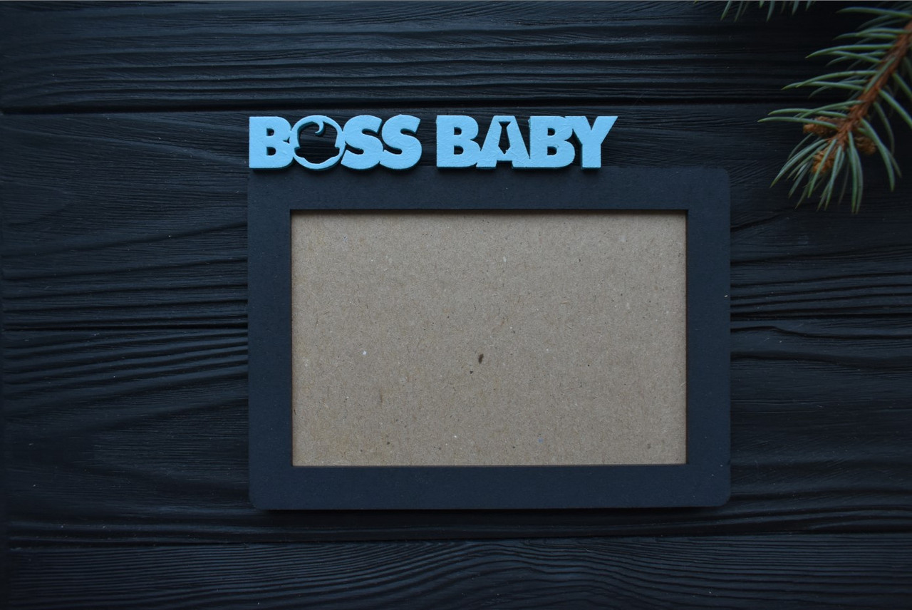 Фоторамка з дерева дитяча "Baby boss" на 1 фото 10х15 см. Фоторамка BABY
