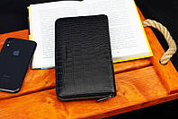 Чорний гаманець-клатч на блискавці з блоком під картки із натуральної шкіри Marco Coverna MCJP-5901A, фото 8