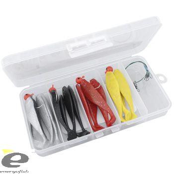 Набір Predator (16 силіконовых рибок+ 4 Jig-головки+2 повідка в коробці), фото 1