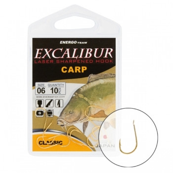Гачок Excalibur Carp Classic Gold No1 (6 шт.)
