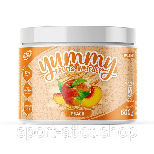 Замінник харчування 6PAK Nutrition Yummy Fruits in Jelly, 600 грам Персик