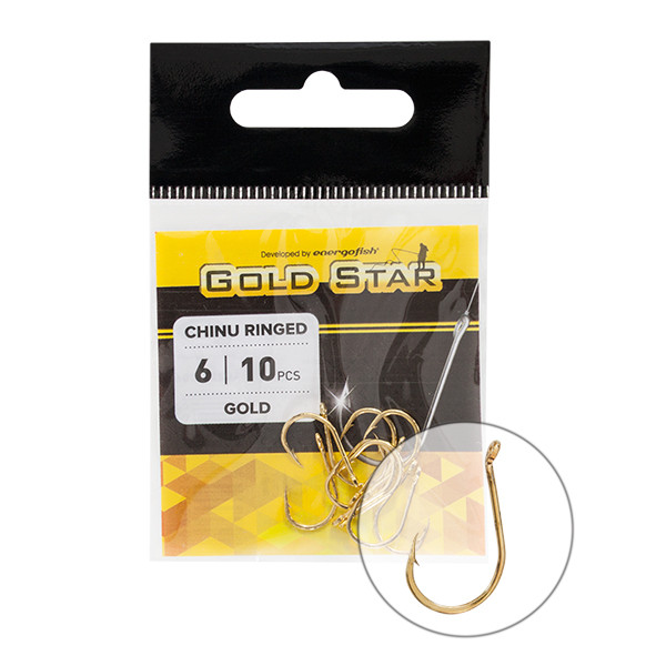 Гачок Gold Star Chinu Ringed Gold 2/0 8шт