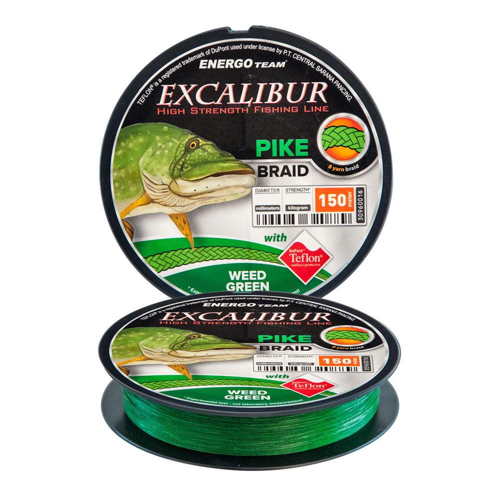 Шнур Excalibur Pike Braid X8 Weed Green 150 м 0.25 мм 18.18кг