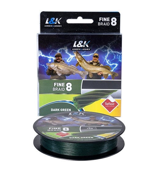 Шнур L&K X8 Fine Braid Teflon Dark Green 150 м 0.1 мм 6.2 кг