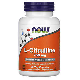 L-Citrulline 750 мг Now Foods 90 капсул